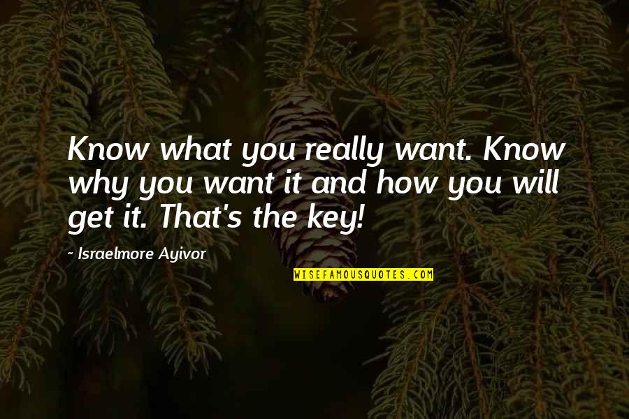 How To Get What You Want Quotes By Israelmore Ayivor: Know what you really want. Know why you