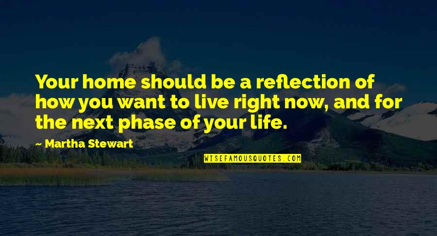 How To Live Right Quotes By Martha Stewart: Your home should be a reflection of how