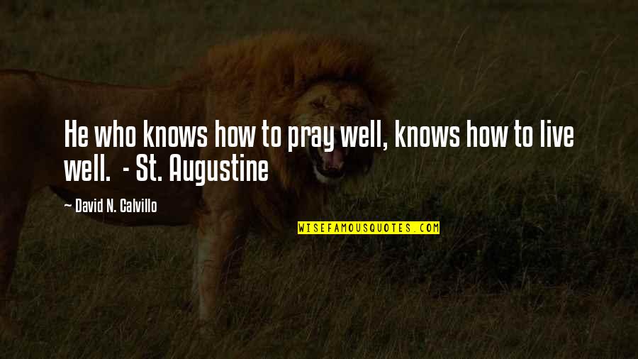 How To Live Well Quotes By David N. Calvillo: He who knows how to pray well, knows