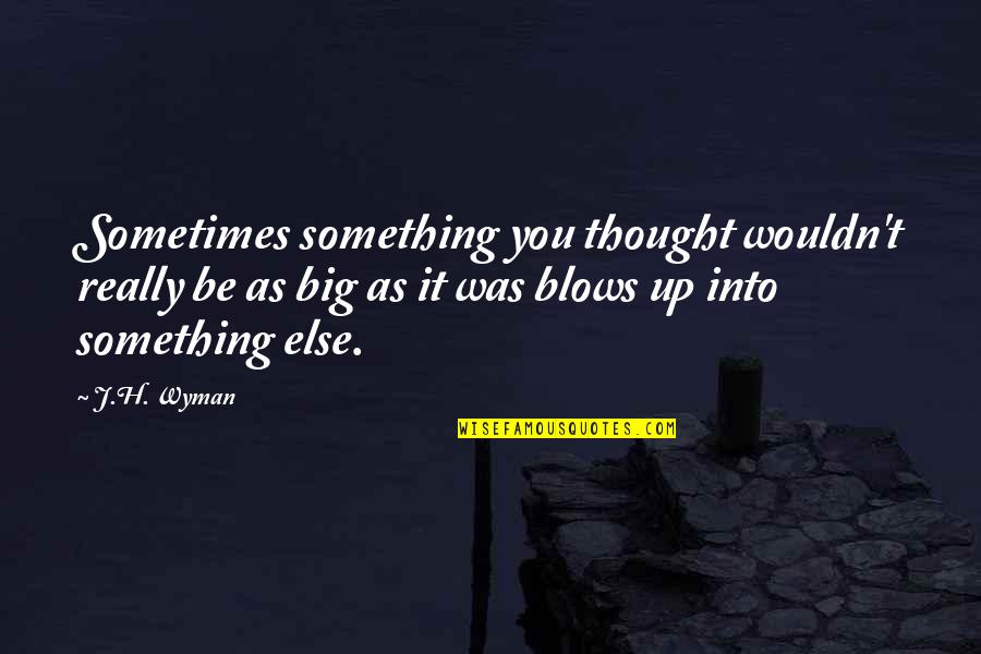 How To Measure Happiness Quotes By J.H. Wyman: Sometimes something you thought wouldn't really be as