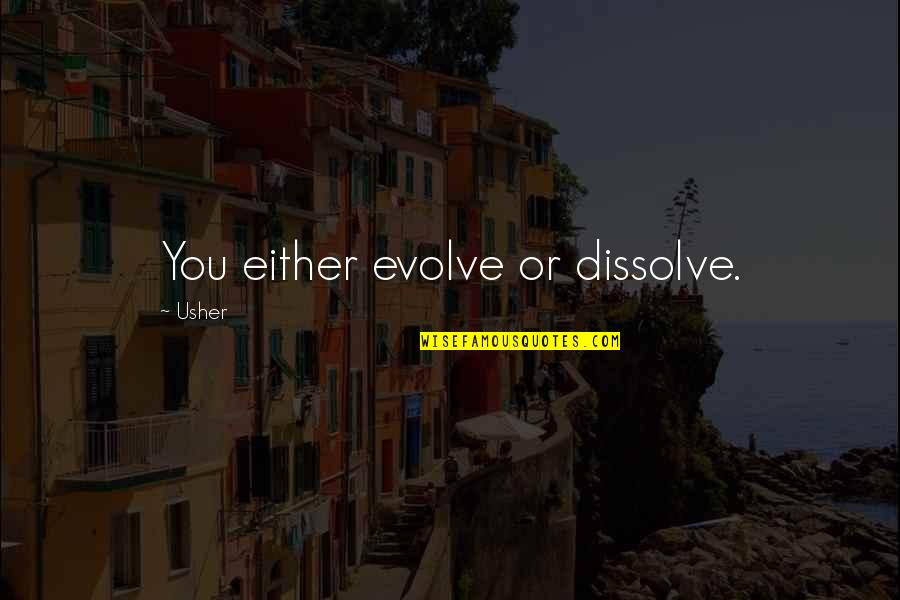 How To Punctuate A Question In A Quotes By Usher: You either evolve or dissolve.