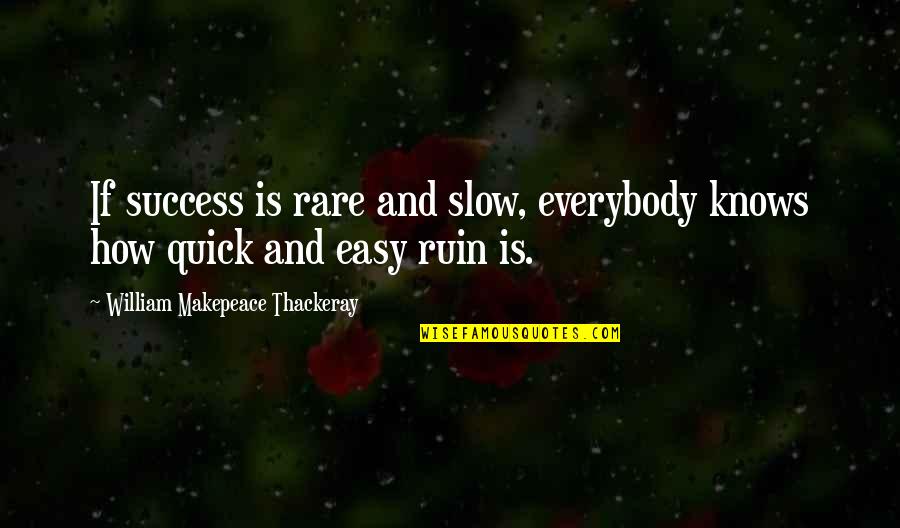 How To Ruin Quotes By William Makepeace Thackeray: If success is rare and slow, everybody knows