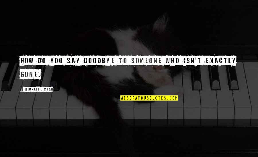 How To Say Goodbye Quotes By Richelle Mead: How do you say goodbye to someone who