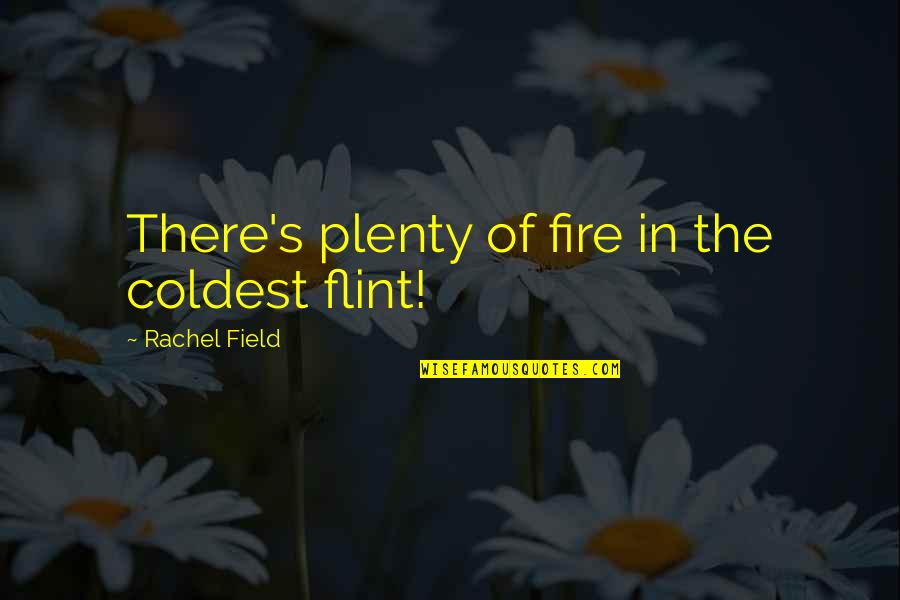How To Say Sorry Quotes By Rachel Field: There's plenty of fire in the coldest flint!