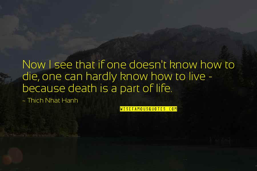 How To See Life Quotes By Thich Nhat Hanh: Now I see that if one doesn't know