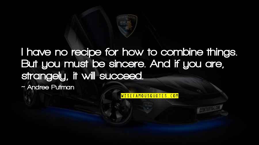 How To Succeed Quotes By Andree Putman: I have no recipe for how to combine