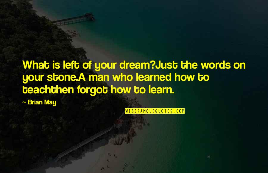 How To Teach Quotes By Brian May: What is left of your dream?Just the words How To Teach Quotes By Brian May: What is left of your dream?Just the words