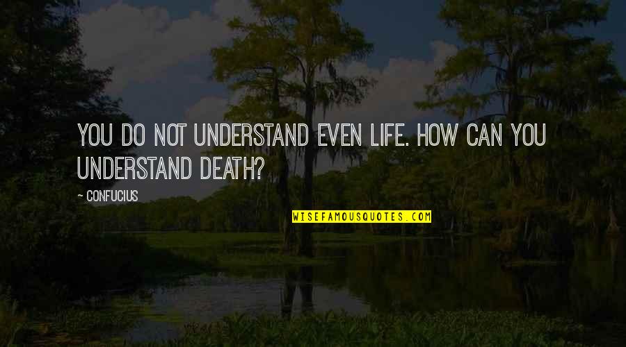 How To Understand Life Quotes By Confucius: You do not understand even life. How can