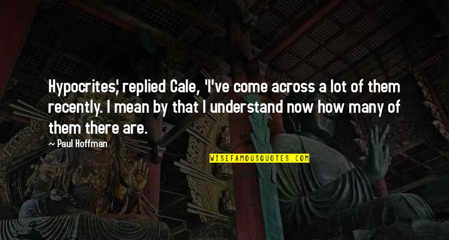 How To Understand Life Quotes By Paul Hoffman: Hypocrites,' replied Cale, 'I've come across a lot