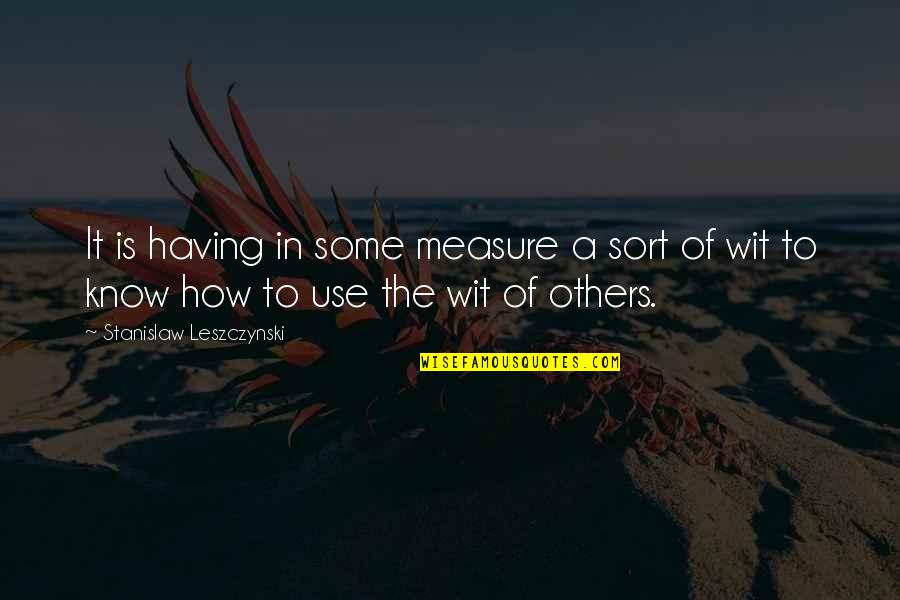 How To Use Quotes By Stanislaw Leszczynski: It is having in some measure a sort