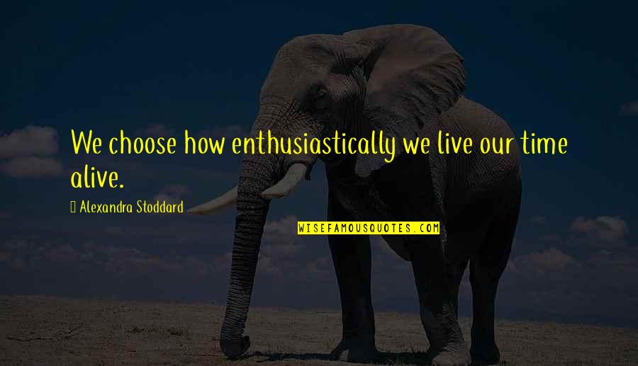 How We Live Life Quotes By Alexandra Stoddard: We choose how enthusiastically we live our time