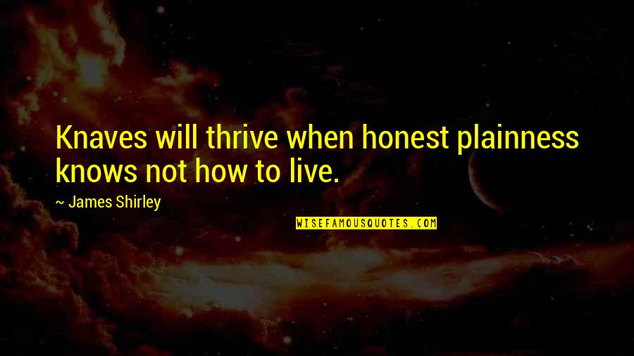 How Will I Live Without You Quotes By James Shirley: Knaves will thrive when honest plainness knows not
