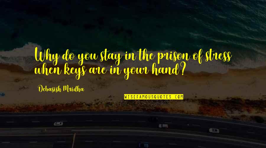 How You Deal With Stress Quotes By Debasish Mridha: Why do you stay in the prison of
