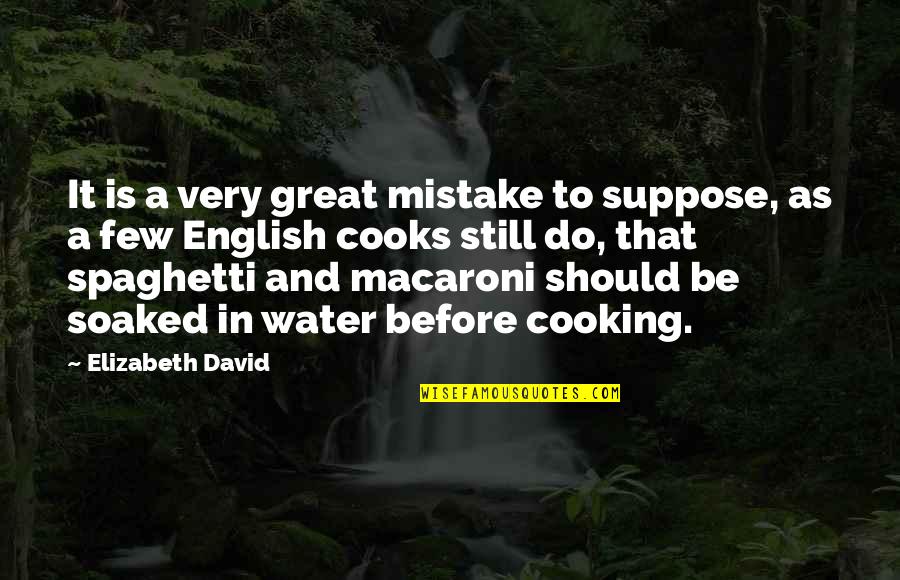 How You Deserve To Be Treated Quotes By Elizabeth David: It is a very great mistake to suppose,