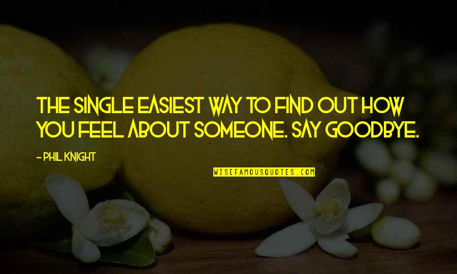 How You Feel About Someone Quotes By Phil Knight: The single easiest way to find out how