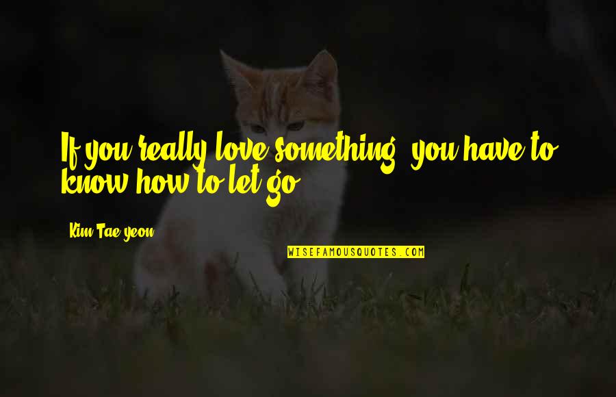 How You Let Go Quotes By Kim Tae-yeon: If you really love something, you have to