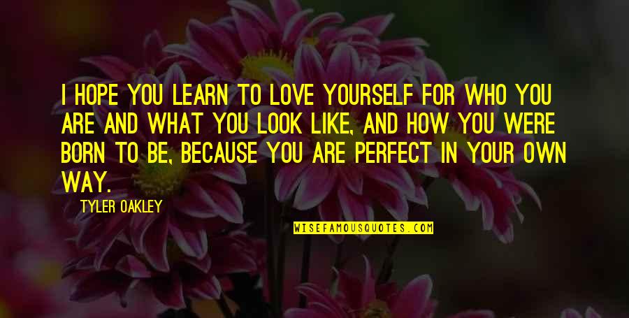 How You Look At Yourself Quotes By Tyler Oakley: I hope you learn to love yourself for