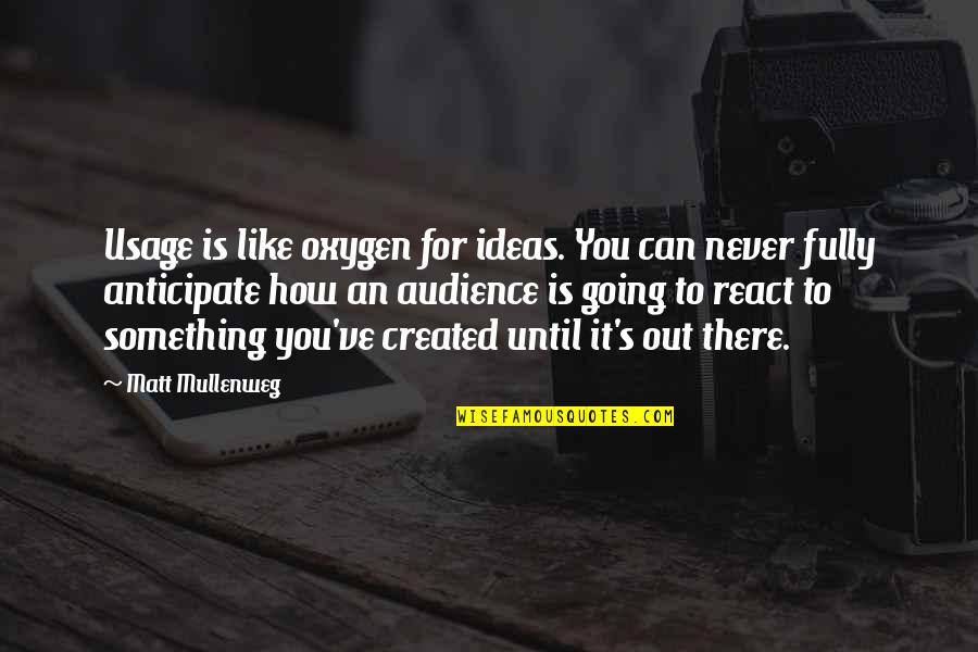 How You React Quotes By Matt Mullenweg: Usage is like oxygen for ideas. You can