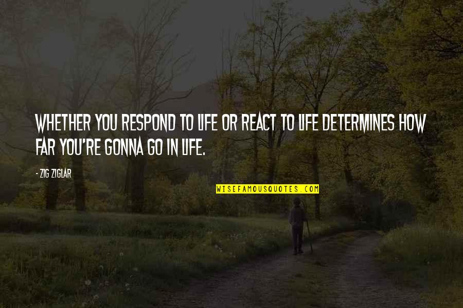 How You React Quotes By Zig Ziglar: Whether you respond to life or react to