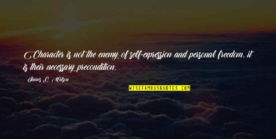 Howard And Vestal Goodman Quotes By James Q. Wilson: Character is not the enemy of self-expression and Howard And Vestal Goodman Quotes By James Q. Wilson: Character is not the enemy of self-expression and