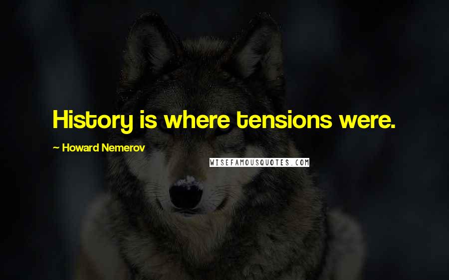 Howard Nemerov quotes: History is where tensions were.