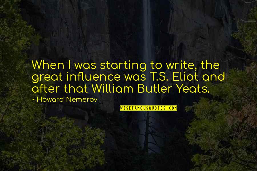 Howard Nemerov Quotes By Howard Nemerov: When I was starting to write, the great