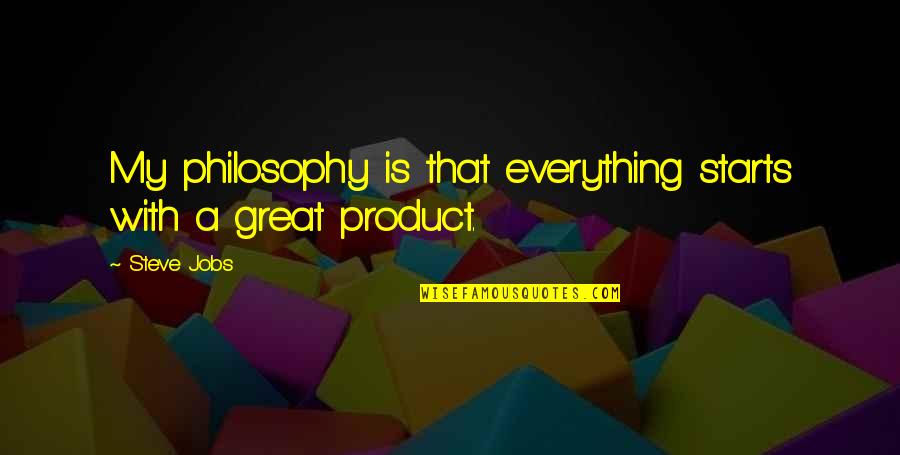 Howard Wagner Quotes By Steve Jobs: My philosophy is that everything starts with a
