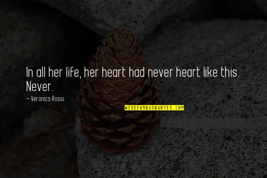 Howard Wasdin Quotes By Veronica Rossi: In all her life, her heart had never Howard Wasdin Quotes By Veronica Rossi: In all her life, her heart had never