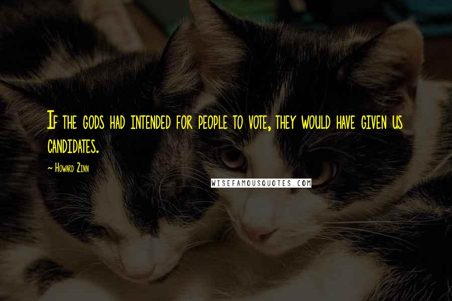 Howard Zinn quotes: If the gods had intended for people to vote, they would have given us candidates.