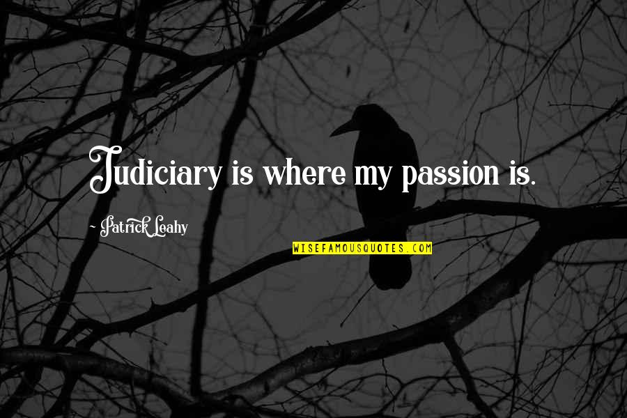 Howery Quotes By Patrick Leahy: Judiciary is where my passion is. Howery Quotes By Patrick Leahy: Judiciary is where my passion is.