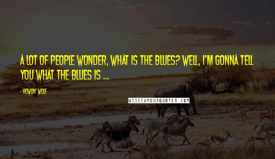 Howlin' Wolf quotes: A lot of people wonder, what is the blues? Well, I'm gonna tell you what the blues is ...