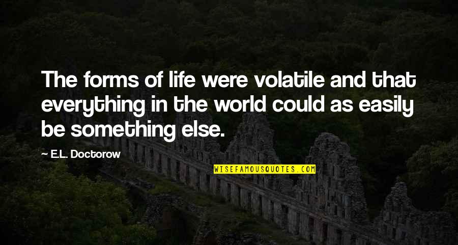 Hoy Se Bebe Quotes By E.L. Doctorow: The forms of life were volatile and that