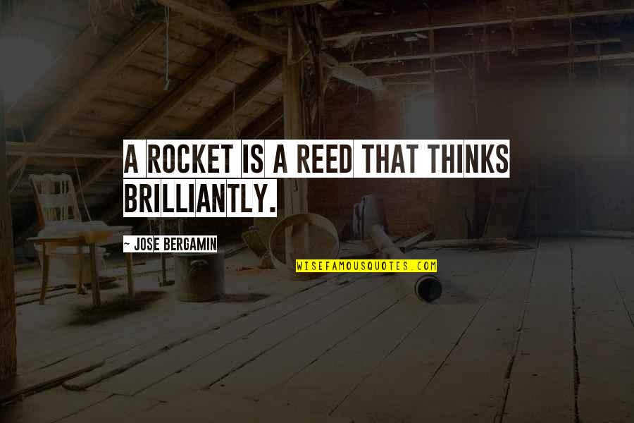 Hoyle Quotes By Jose Bergamin: A rocket is a reed that thinks brilliantly.