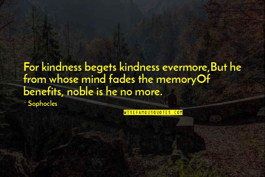 Hoynes Prize Quotes By Sophocles: For kindness begets kindness evermore,But he from whose