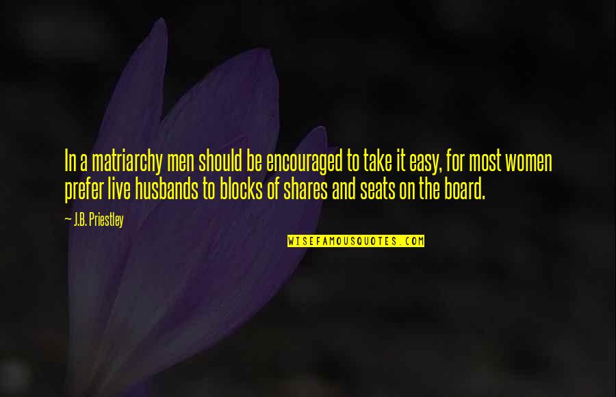 Hozumi Kohinata Quotes By J.B. Priestley: In a matriarchy men should be encouraged to Hozumi Kohinata Quotes By J.B. Priestley: In a matriarchy men should be encouraged to