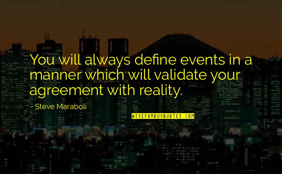 Hr Importance Quotes By Steve Maraboli: You will always define events in a manner