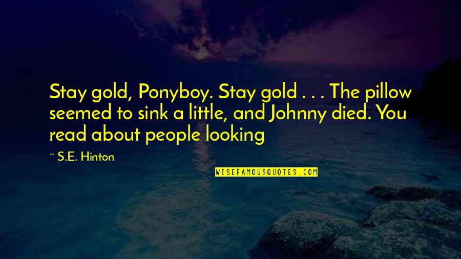 Hristijan Todorovski Quotes By S.E. Hinton: Stay gold, Ponyboy. Stay gold . . .