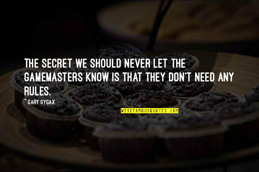 Hsv Darmstadt Quotes By Gary Gygax: The secret we should never let the gamemasters
