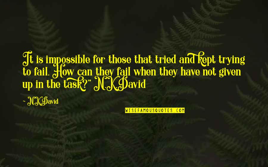 Html Script Tag Quotes By N.K.David: It is impossible for those that tried and