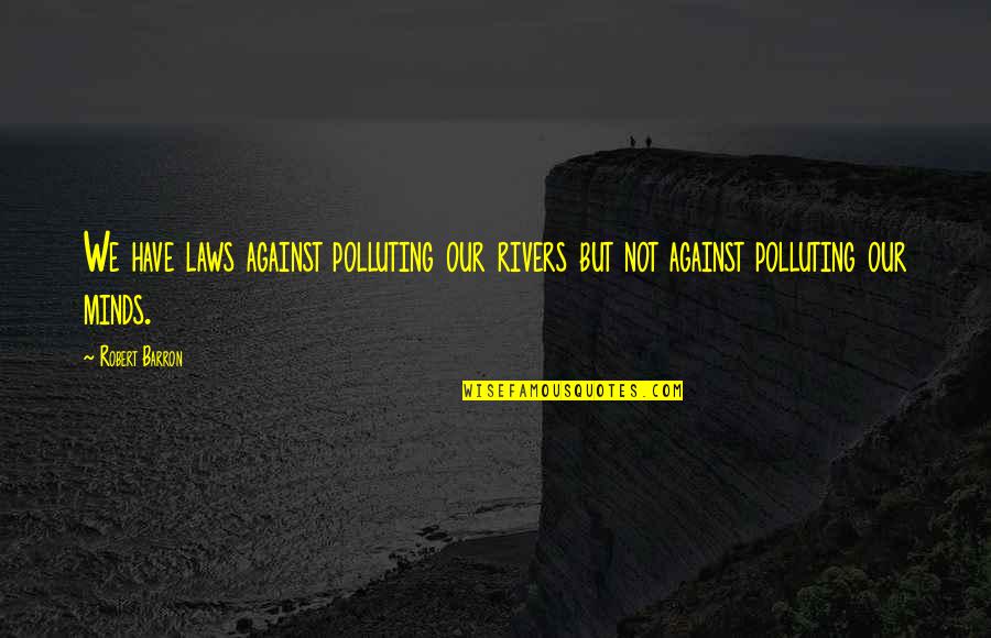 Hua Hu Ching Quotes By Robert Barron: We have laws against polluting our rivers but