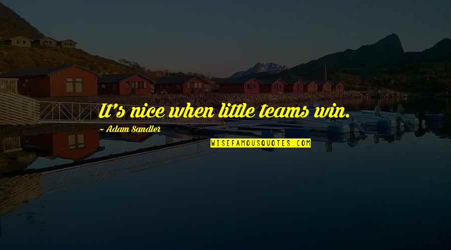 Huatape Quotes By Adam Sandler: It's nice when little teams win.