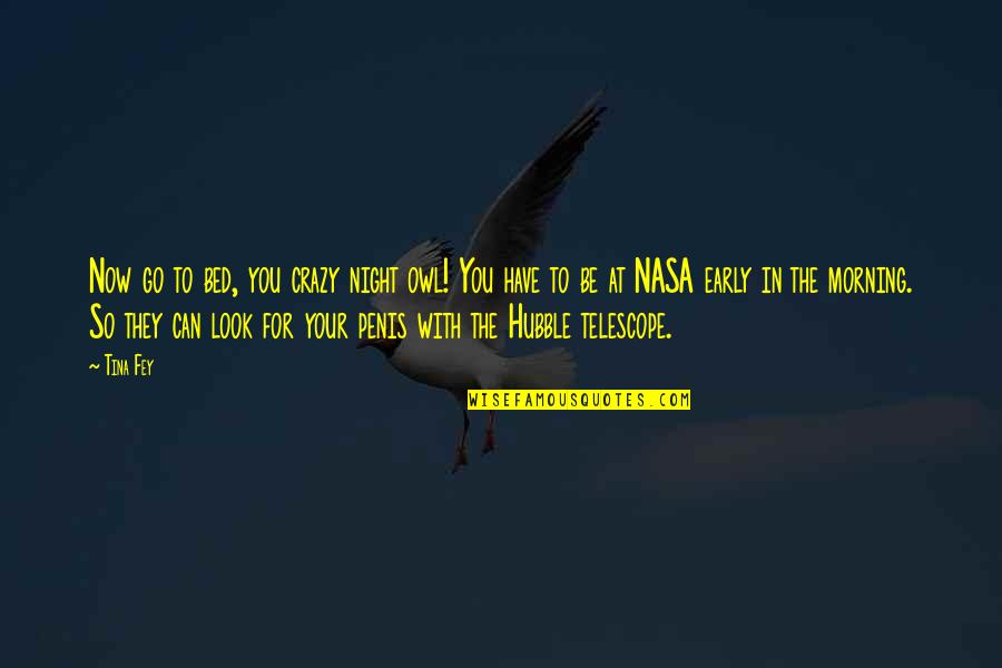 Hubble's Quotes By Tina Fey: Now go to bed, you crazy night owl!