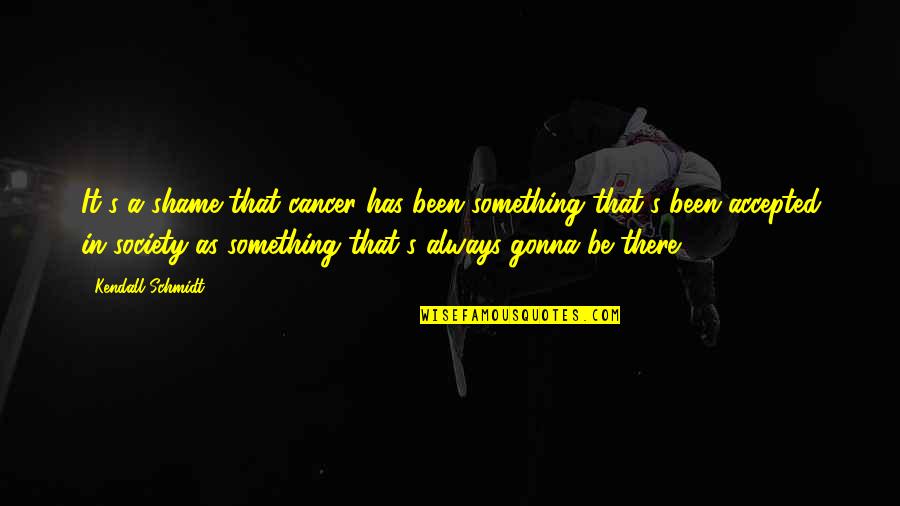 Hubert Dreyfus Quotes By Kendall Schmidt: It's a shame that cancer has been something
