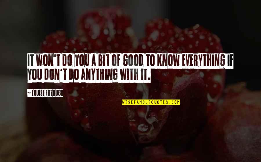 Hubigs Pies Quotes By Louise Fitzhugh: It won't do you a bit of good