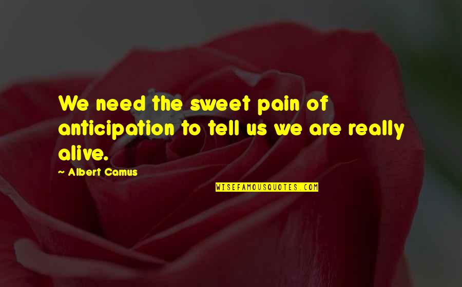 Hubristically Quotes By Albert Camus: We need the sweet pain of anticipation to