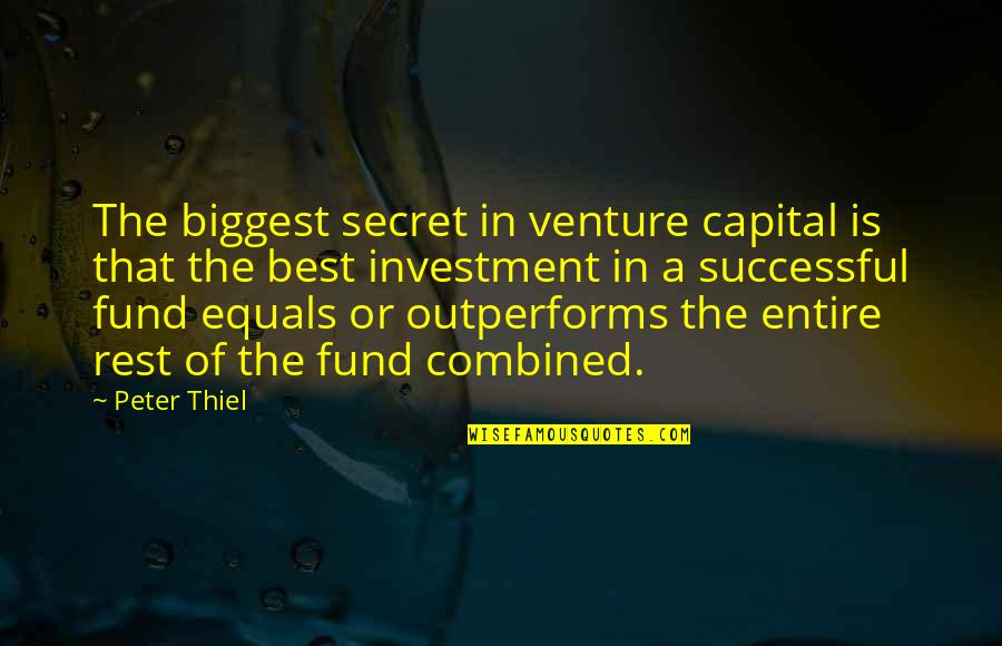 Huck Finn Protagonist Quotes By Peter Thiel: The biggest secret in venture capital is that