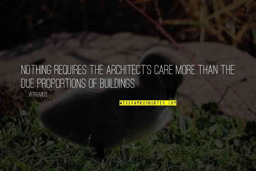 Hucking Quotes By Vitruvius: Nothing requires the architect's care more than the