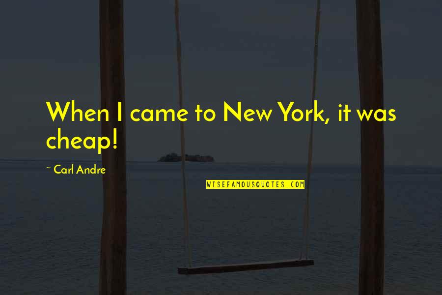 Hudson Taylor Missionary Quotes By Carl Andre: When I came to New York, it was