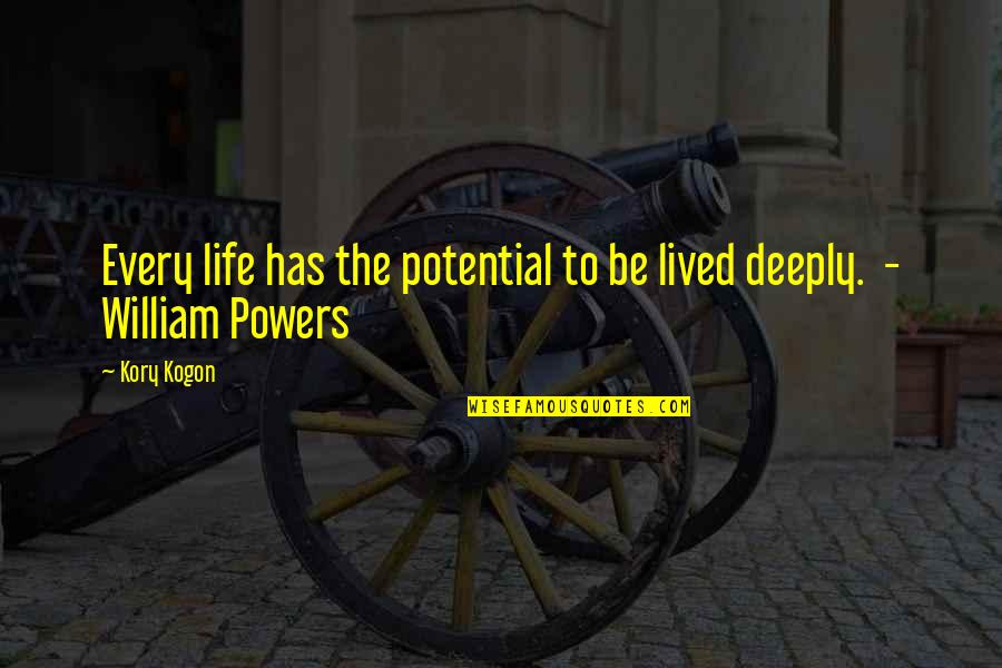 Huelga De Cananea Quotes By Kory Kogon: Every life has the potential to be lived