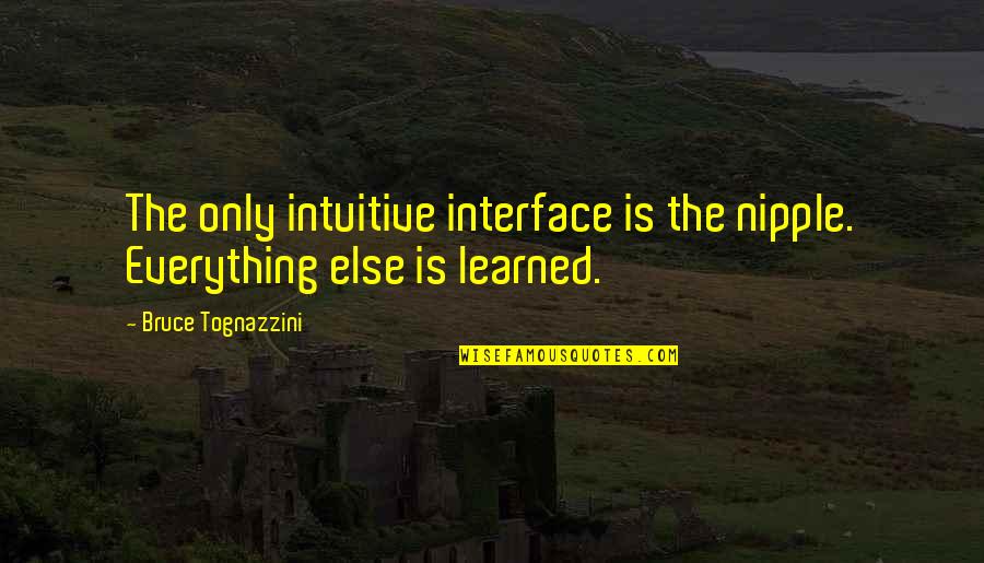 Hueller Construction Quotes By Bruce Tognazzini: The only intuitive interface is the nipple. Everything Hueller Construction Quotes By Bruce Tognazzini: The only intuitive interface is the nipple. Everything